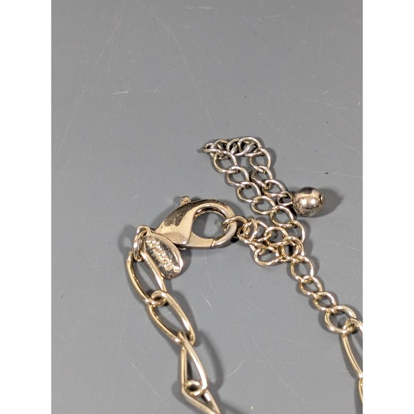 Chicos Two Tone Multi Chain Long Necklace Hammered Oval Link Boho Coastal Chic - Picture 8 of 10